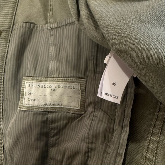 Men's Brunello Cucinelli Green Denim Jacket - Picture 5 of 6